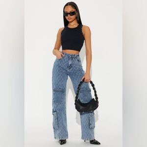 Light Wash Cargo Jeans